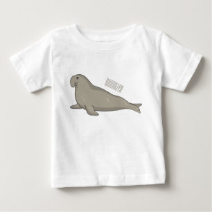 Abbildung des Cartoon eines Elephant-Siegels Baby T-shirt