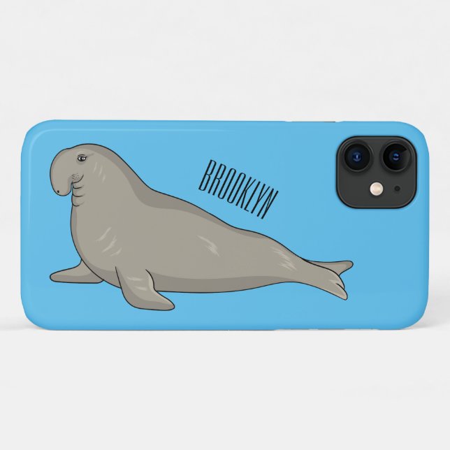 Abbildung des Cartoon eines Elephant-Siegels Case-Mate iPhone Hülle (Rückseite (Horizontal))