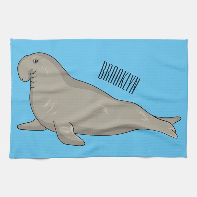 Abbildung des Cartoon eines Elephant-Siegels Geschirrtuch (Horizontal)