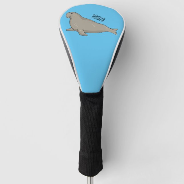 Abbildung des Cartoon eines Elephant-Siegels Golf Headcover (Vorderseite)