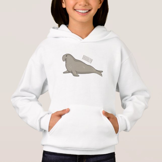 Abbildung des Cartoon eines Elephant-Siegels Hoodie (Vorderseite)