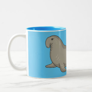 Abbildung des Cartoon eines Elephant-Siegels Zweifarbige Tasse