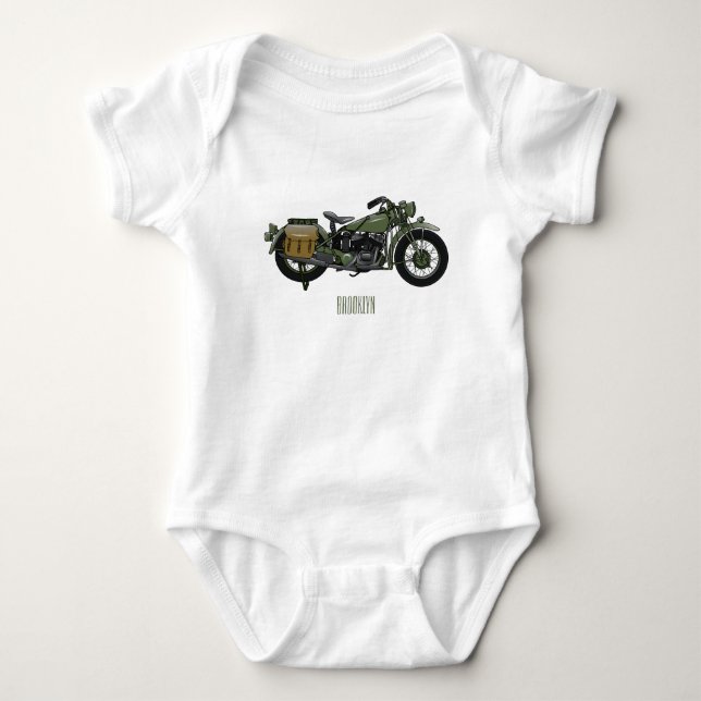 Abbildung des Cartoon eines Militärkreuzers Baby Strampler (Vorderseite)