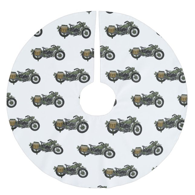 Abbildung des Cartoon eines Militärkreuzers Polyester Weihnachtsbaumdecke (Vorderseite)