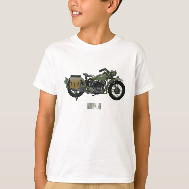 Abbildung des Cartoon eines Militärkreuzers T-Shirt (Vorderseite)
