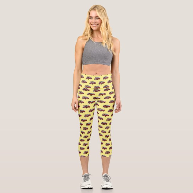 Abbildung des Cartoon eines Motors Capri Leggings (Vorderseite)