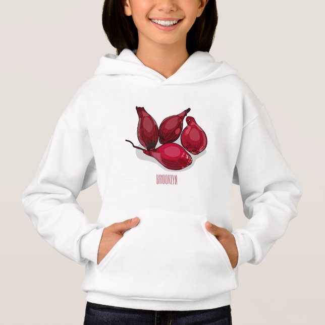 Abbildung des Cartoon Shallot Hoodie (Vorderseite)