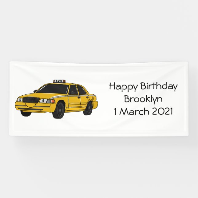 Abbildung des Cartoon Taxi Banner (Horizontal)