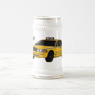 Abbildung des Cartoon Taxi Bierglas