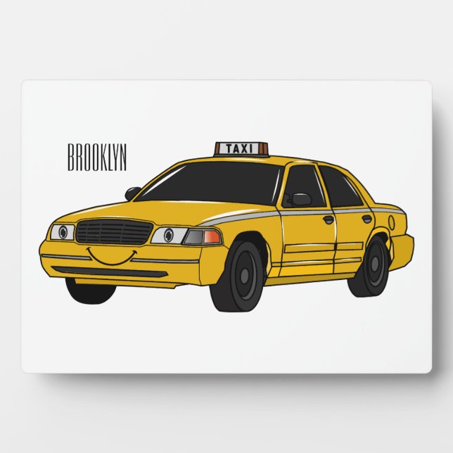 Abbildung des Cartoon Taxi Fotoplatte (Vorderseite)
