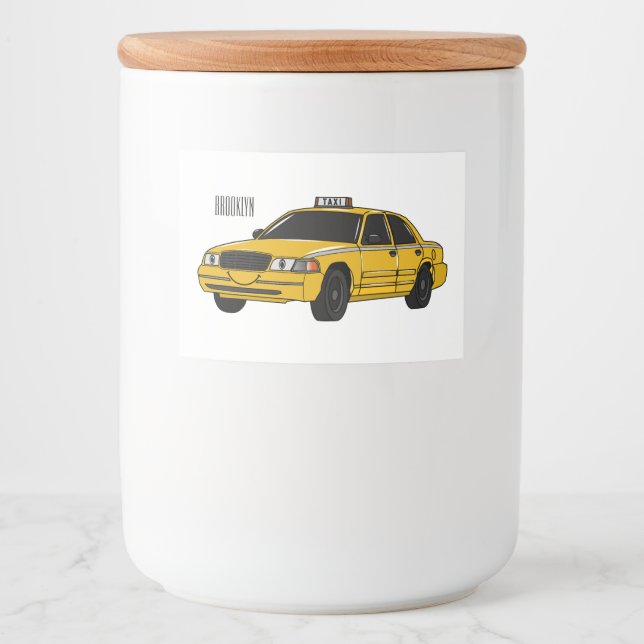 Abbildung des Cartoon Taxi Lebensmitteletikett (Vorderseite)