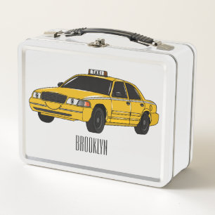 Abbildung des Cartoon Taxi Metall Brotdose