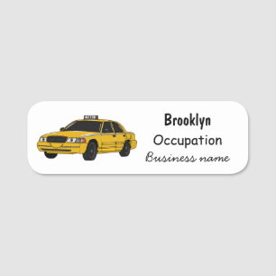 Abbildung des Cartoon Taxi Namensschild