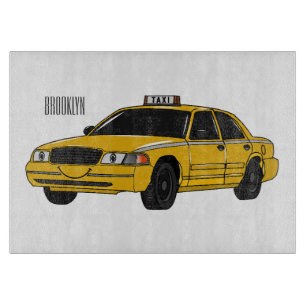 Abbildung des Cartoon Taxi Schneidebrett