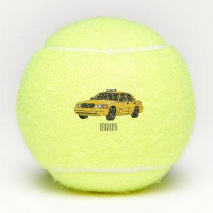 Abbildung des Cartoon Taxi Tennisbälle