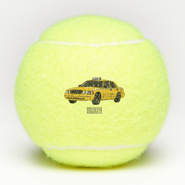 Abbildung des Cartoon Taxi Tennisbälle (Vorderseite)