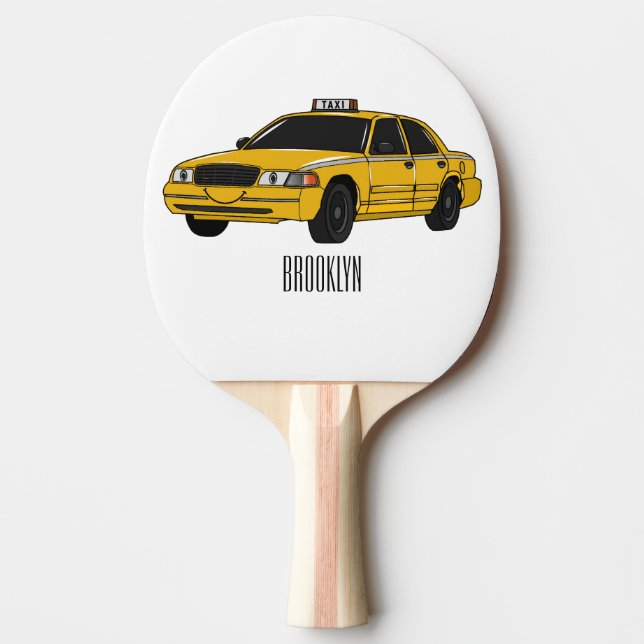 Abbildung des Cartoon Taxi Tischtennis Schläger (Vorderseite)