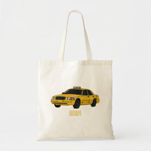 Abbildung des Cartoon Taxi Tragetasche