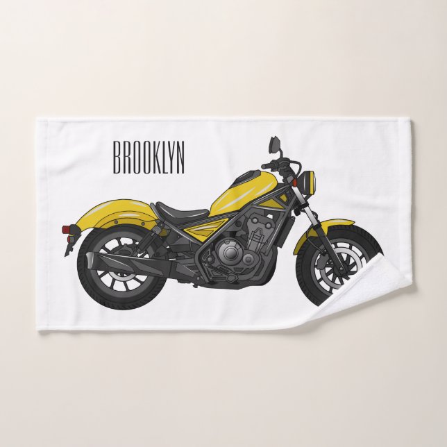 Abbildung des Cartoon von Cruiser Motorrädern Badhandtuch Set (Handtuch)
