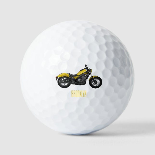 Abbildung des Cartoon von Cruiser Motorrädern Golfball (Vorderseite)