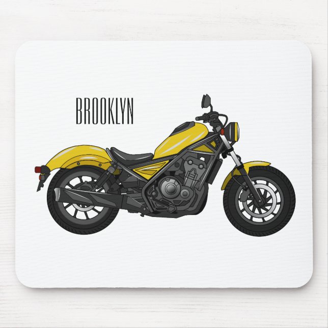 Abbildung des Cartoon von Cruiser Motorrädern Mousepad (Vorne)