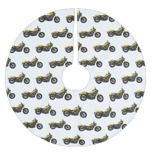 Abbildung des Cartoon von Cruiser Motorrädern Polyester Weihnachtsbaumdecke