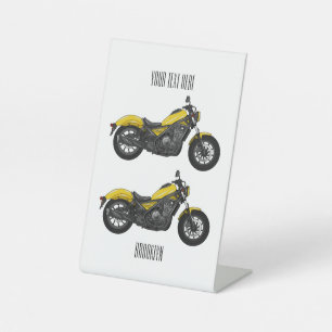 Abbildung des Cartoon von Cruiser Motorrädern Sockelschild