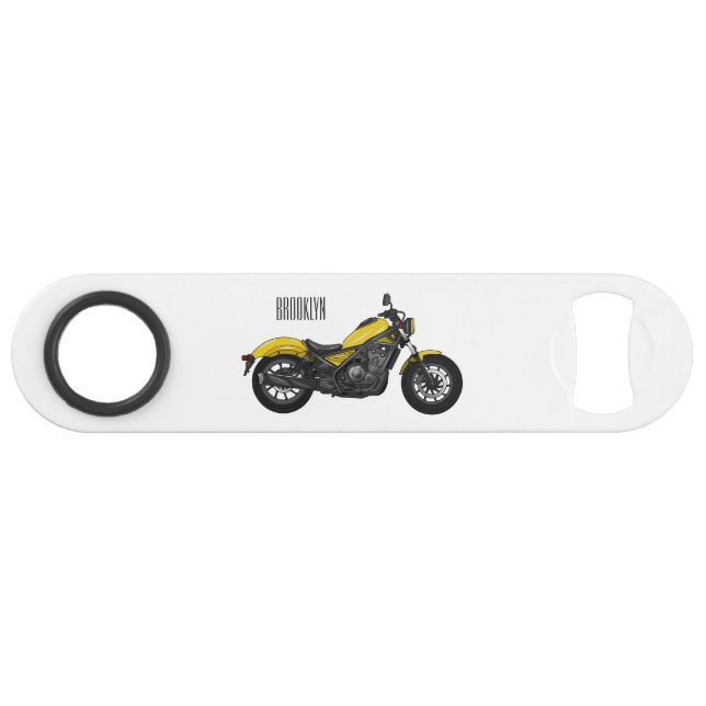 Abbildung des Cartoon von Cruiser Motorrädern Speed Flaschenöffner (Vorderseite (Horizontal))