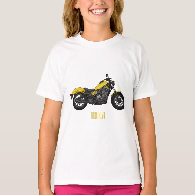 Abbildung des Cartoon von Cruiser Motorrädern T-Shirt (Vorderseite)