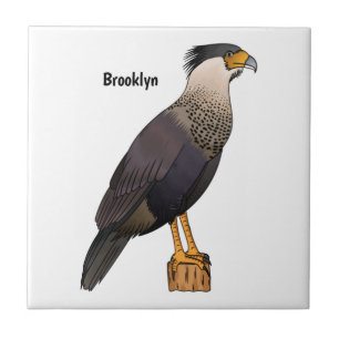 Abbildung des Cartoon von entzückten Caracara-Vöge Fliese