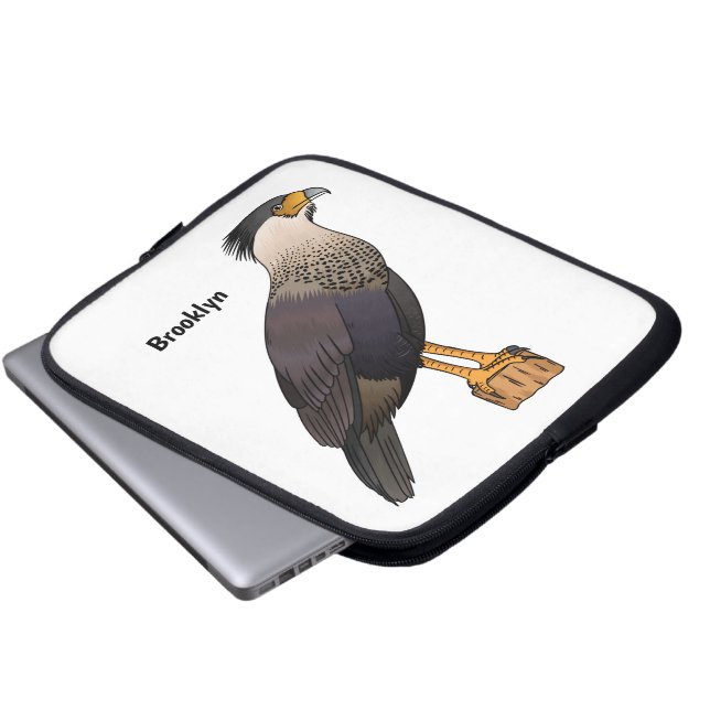 Abbildung des Cartoon von entzückten Caracara-Vöge Laptopschutzhülle (Vorne Knopf)
