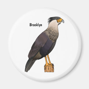 Abbildung des Cartoon von entzückten Caracara-Vöge Magnet
