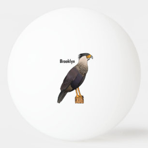 Abbildung des Cartoon von entzückten Caracara-Vöge Tischtennisball