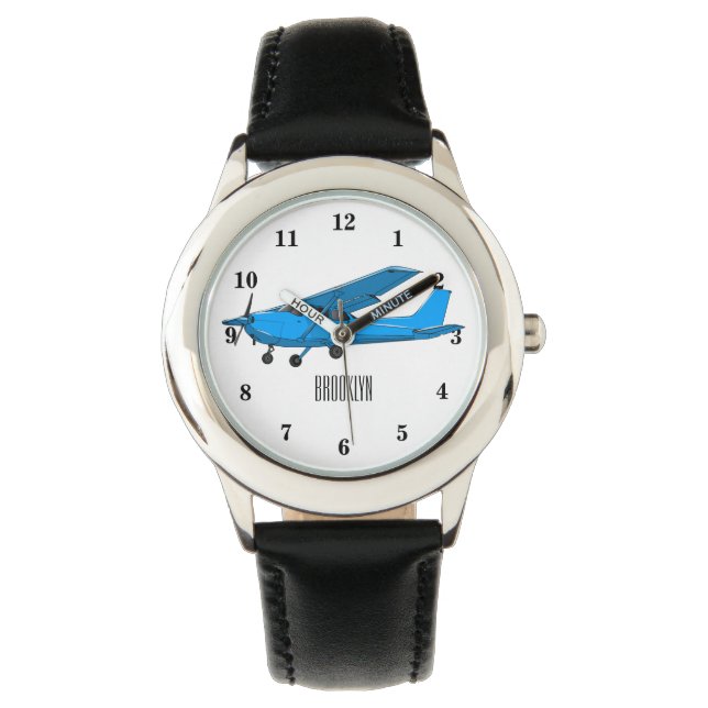 Abbildung des Cartoon von Festflugzeugen Armbanduhr (Vorderseite)