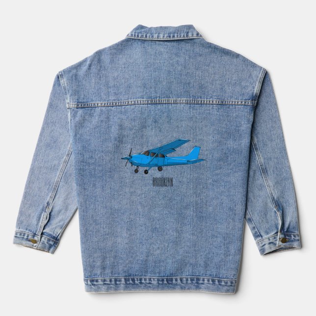 Abbildung des Cartoon von Festflugzeugen Jeansjacke (Rückseite)