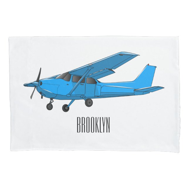 Abbildung des Cartoon von Festflugzeugen Kissenbezug (Vorderseite)