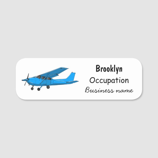 Abbildung des Cartoon von Festflugzeugen Namensschild (Vorderseite)
