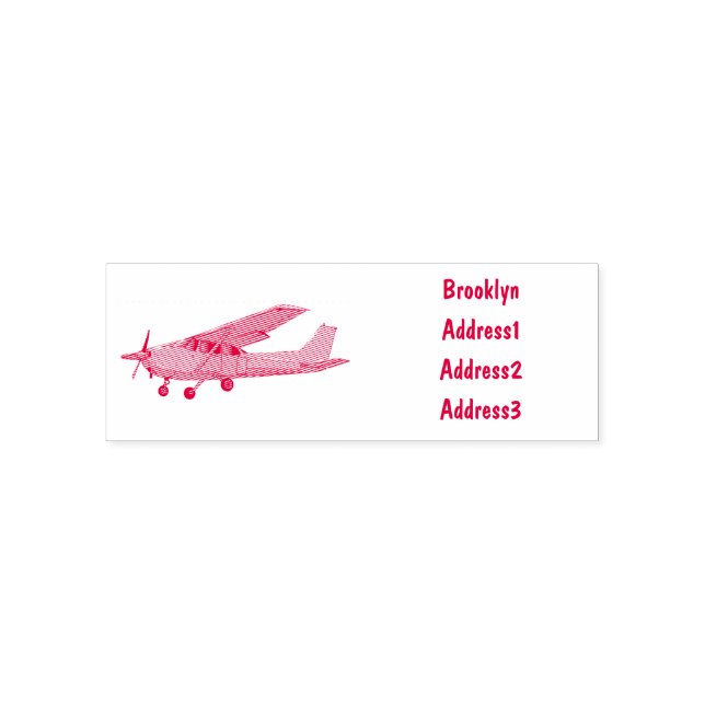 Abbildung des Cartoon von Festflugzeugen Permastempel (Design)