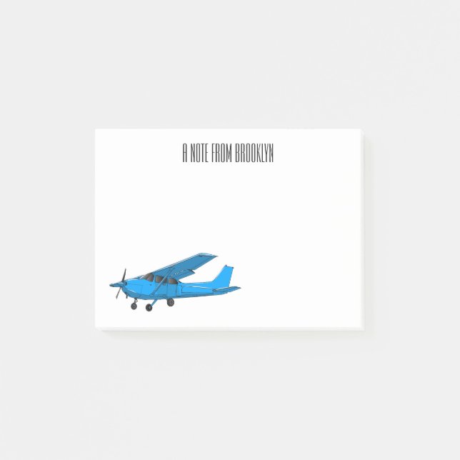 Abbildung des Cartoon von Festflugzeugen Post-it Klebezettel (Vorderseite)