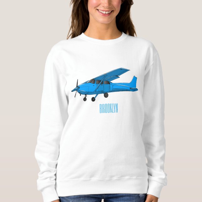 Abbildung des Cartoon von Festflugzeugen Sweatshirt (Vorderseite)