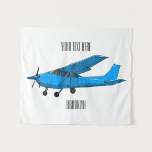 Abbildung des Cartoon von Festflugzeugen Wandteppich
