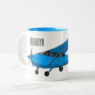 Abbildung des Cartoon von Festflugzeugen Zweifarbige Tasse
