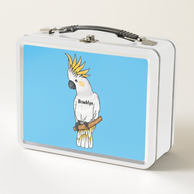 Abbildung des Cartoon von Kakatovogel mit Schwefel Metall Brotdose (Vorderseite)