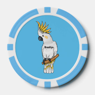 Abbildung des Cartoon von Kakatovogel mit Schwefel Pokerchips