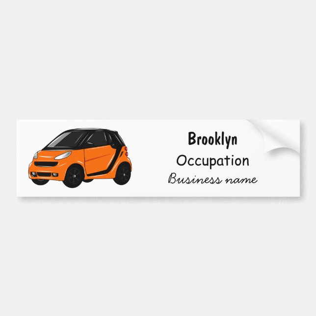 Abbildung des Cartoon von Kleinwagen Autoaufkleber (Vorne)
