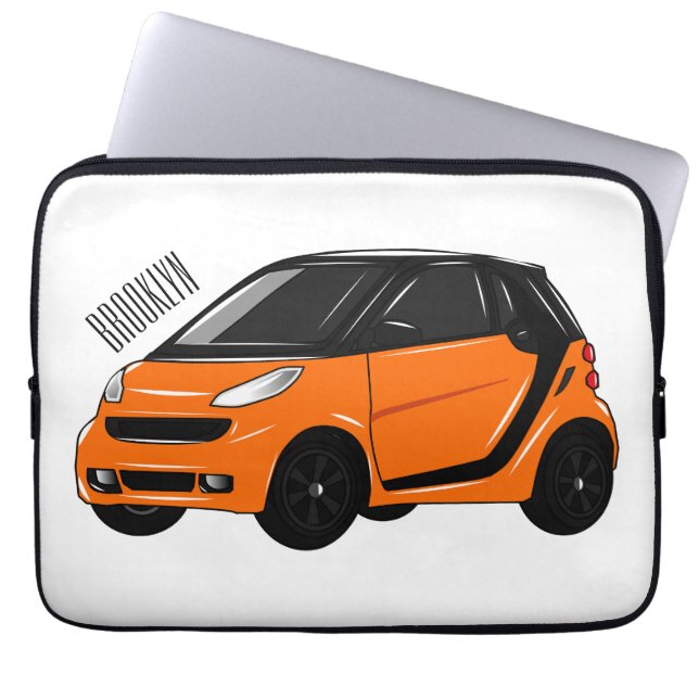 Abbildung des Cartoon von Kleinwagen Laptopschutzhülle (Vorderseite)