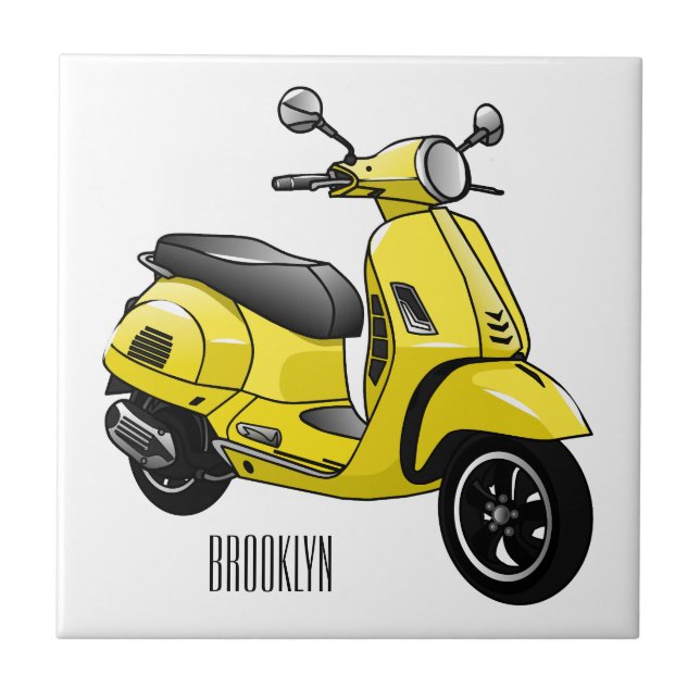 Abbildung des Cartoon von Motorrädern Fliese (Vorderseite)