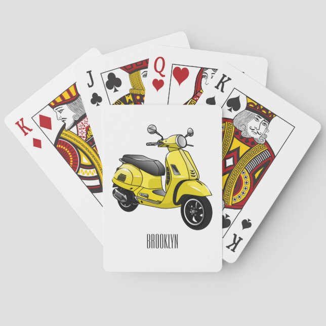 Abbildung des Cartoon von Motorrädern Spielkarten (Rückseite)