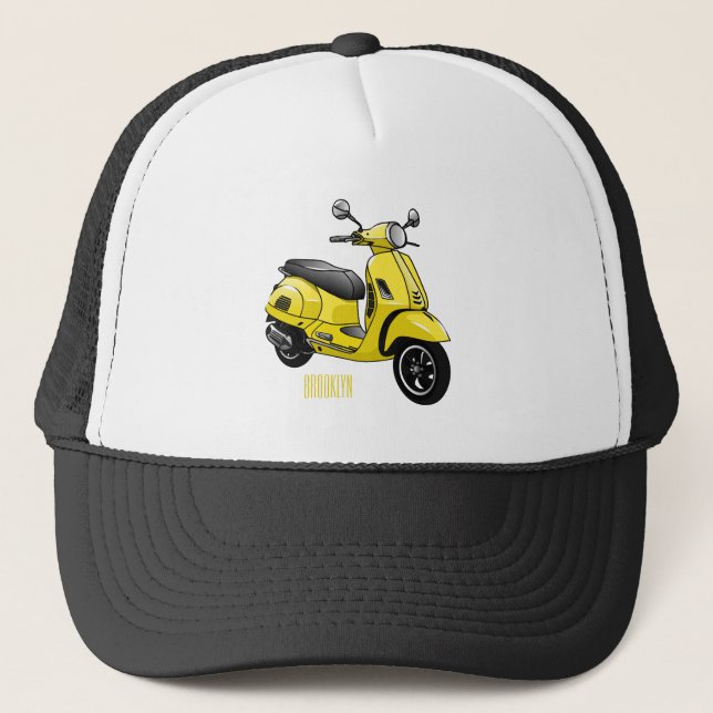 Abbildung des Cartoon von Motorrädern Truckerkappe (Vorderseite)