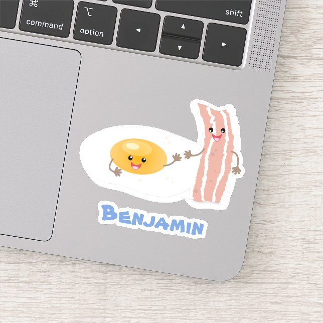 Abbildung des Cartoon von niedlichem Kawaii mit Ei Aufkleber (Detail)